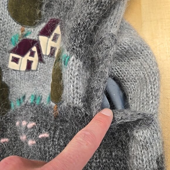 Vintage Norwegian Design Womans Small Oversized Cardigan Wool Bergen Hand Made - Picture 12 of 12